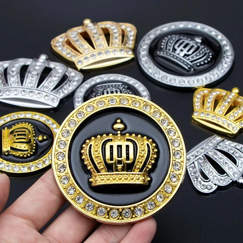 3d crystal crown badge gold silver black full range styles display