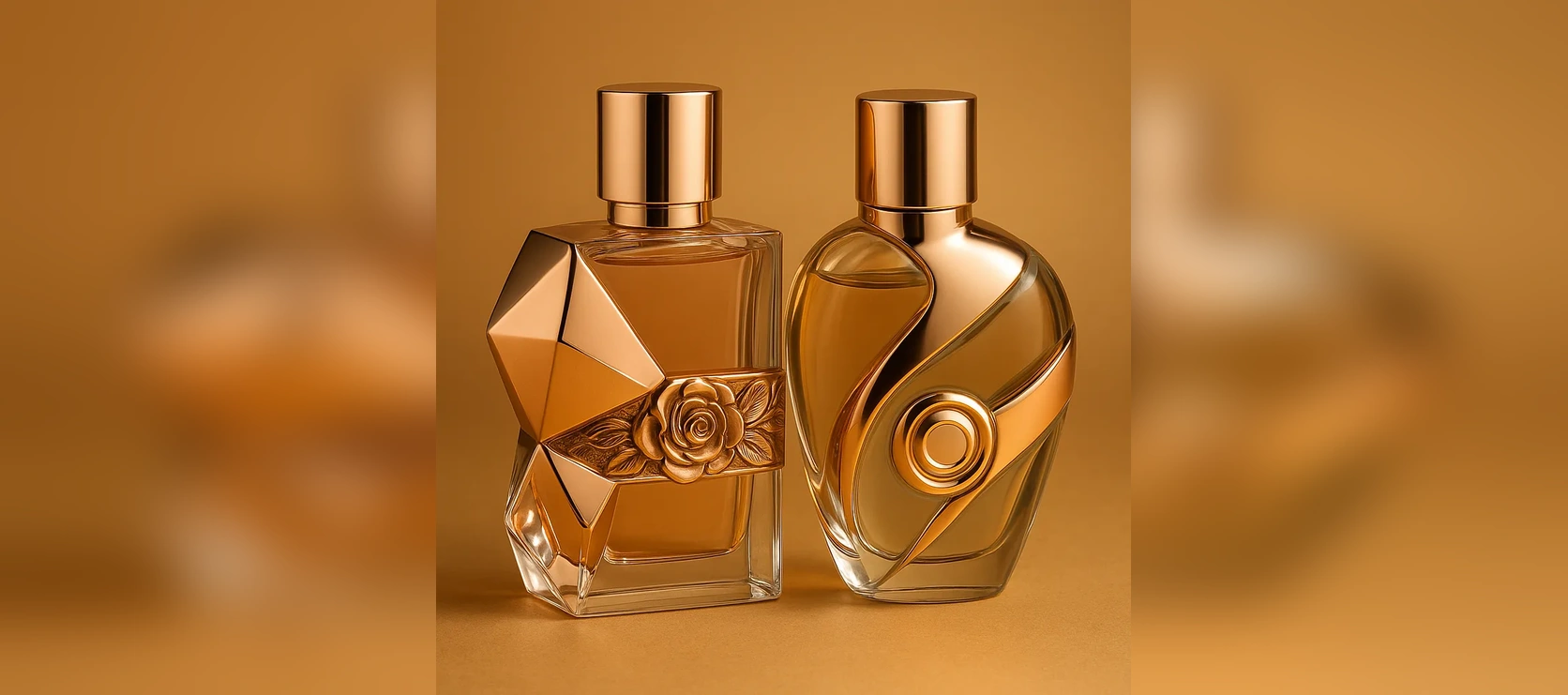 geometric and streamlined perfume designs