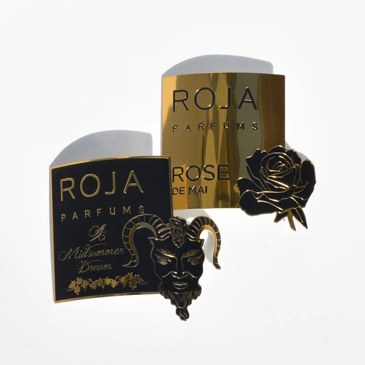 gold black metal sticker badge perfume label midsummer dream rose set