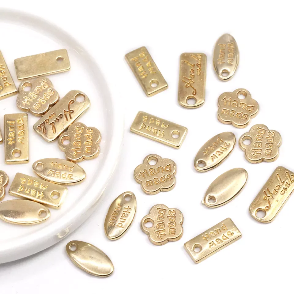 gold metal oval label set clothing jewelry packaging