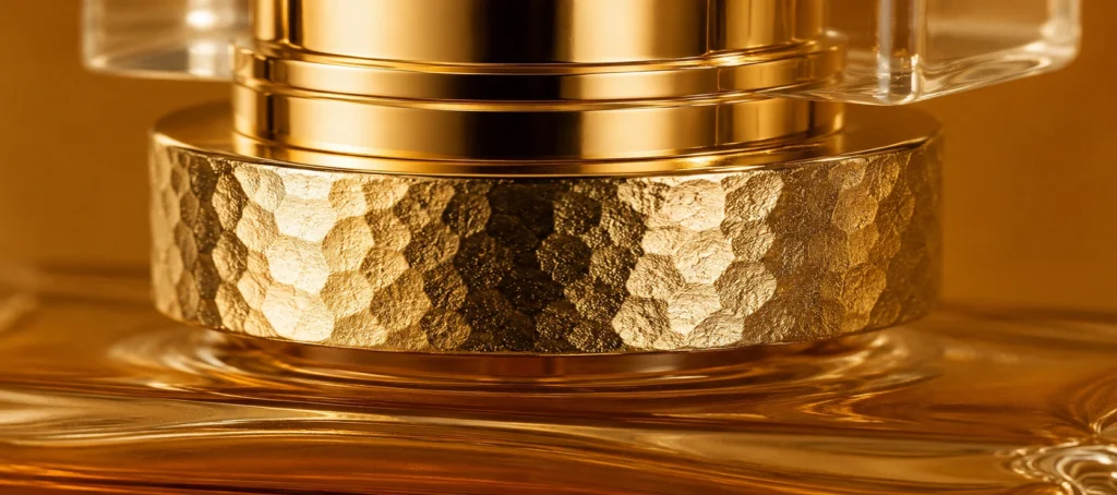 hammered perfume collar macro detail