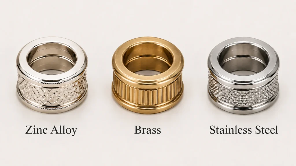 metal collar materials zinc alloy brass stainless steel