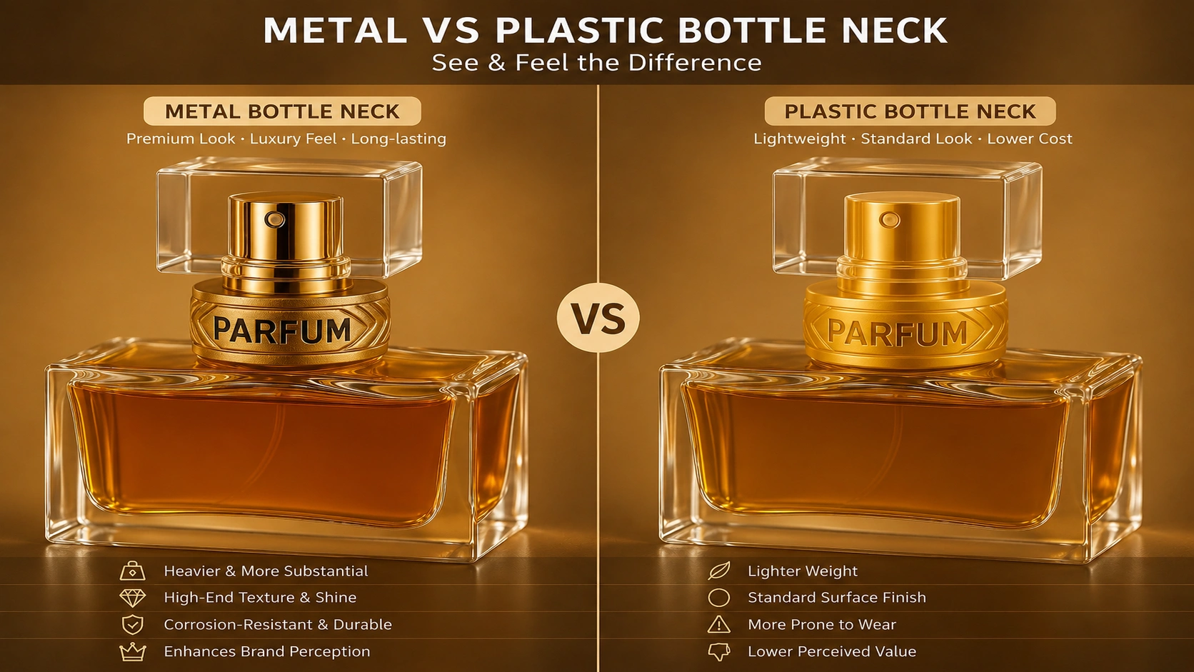 metal vs plastic bottle neck
