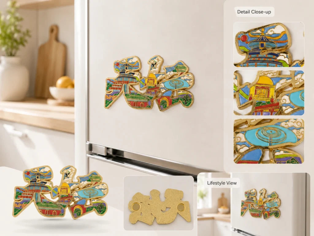 beijing landmark magnetic enamel fridge magnet product showcase