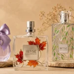 nature inspired enamel metal labels perfume packaging cover