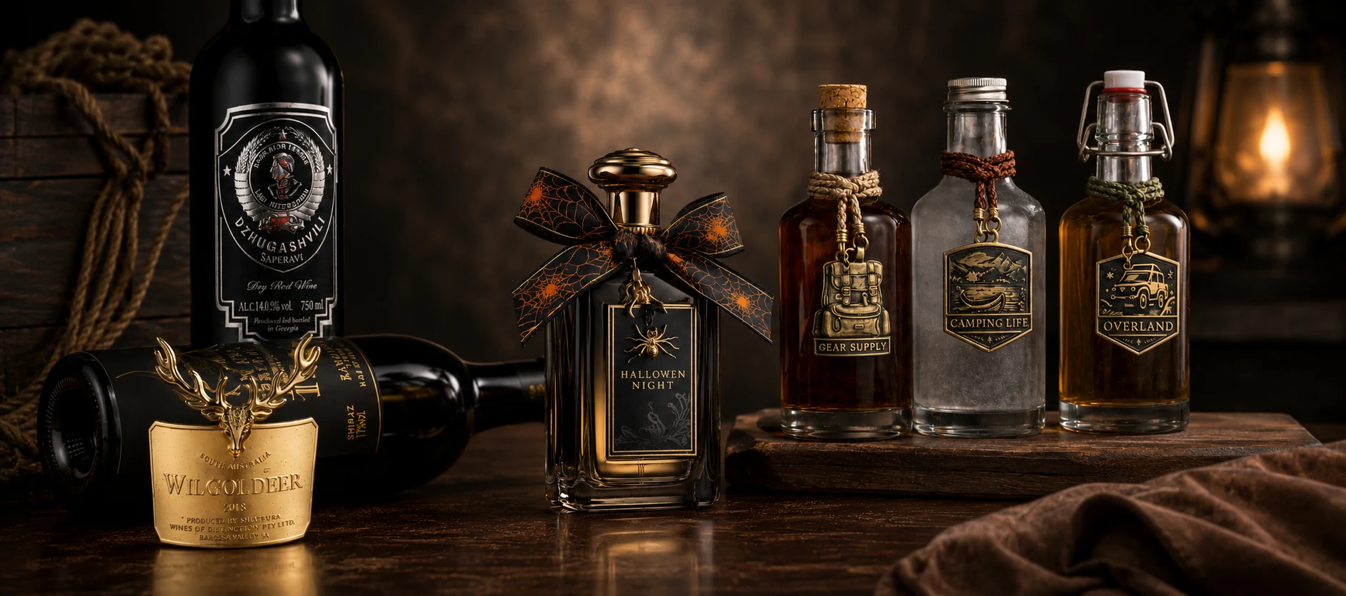 custom bottle accessories display luxury packaging