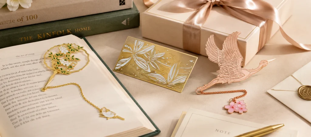 custom metal bookmarks book gift box stationery display