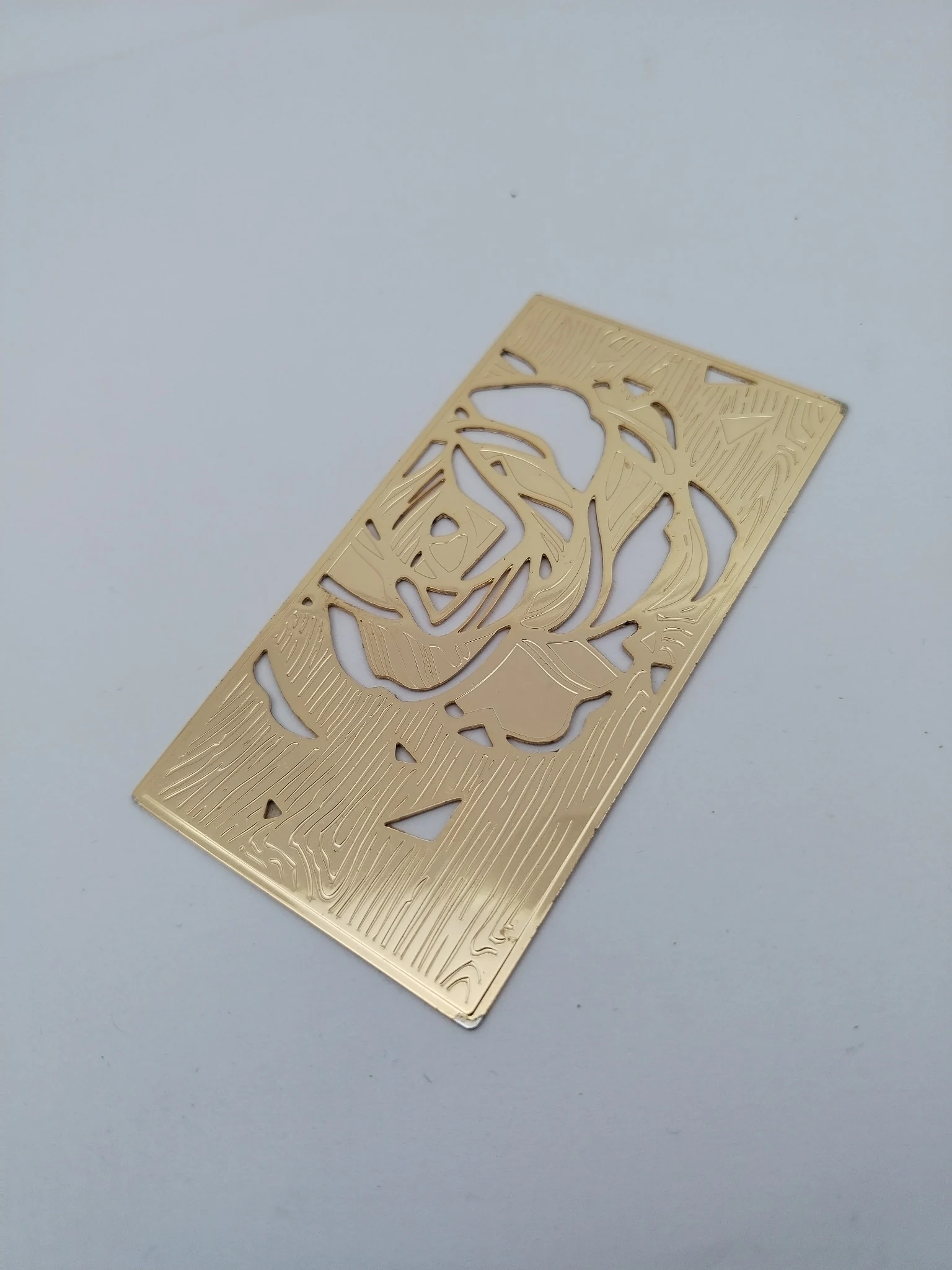 custom perfume bottle metal label rose design