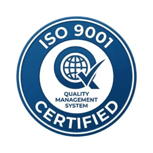 iso 9001 certified quality management system icon