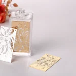 perfume bottle metal label display