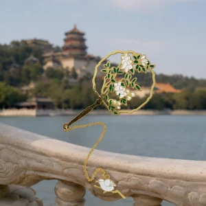 summer palace floral fan bookmark display