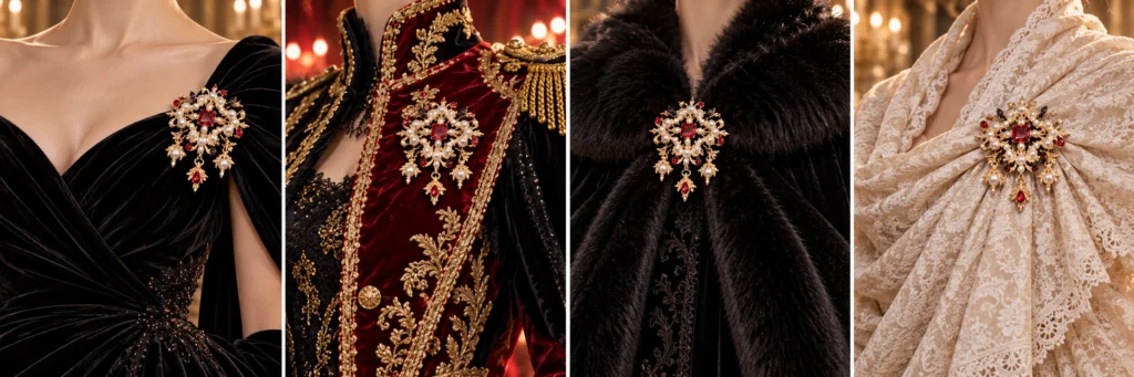 baroque pearl brooch fashion application collage