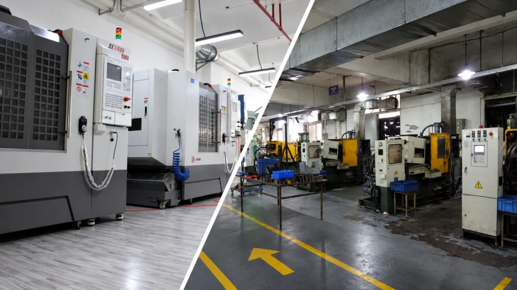 cnc machining production workshop comparison