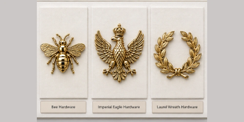 custom bee eagle laurel wreath metal hardware