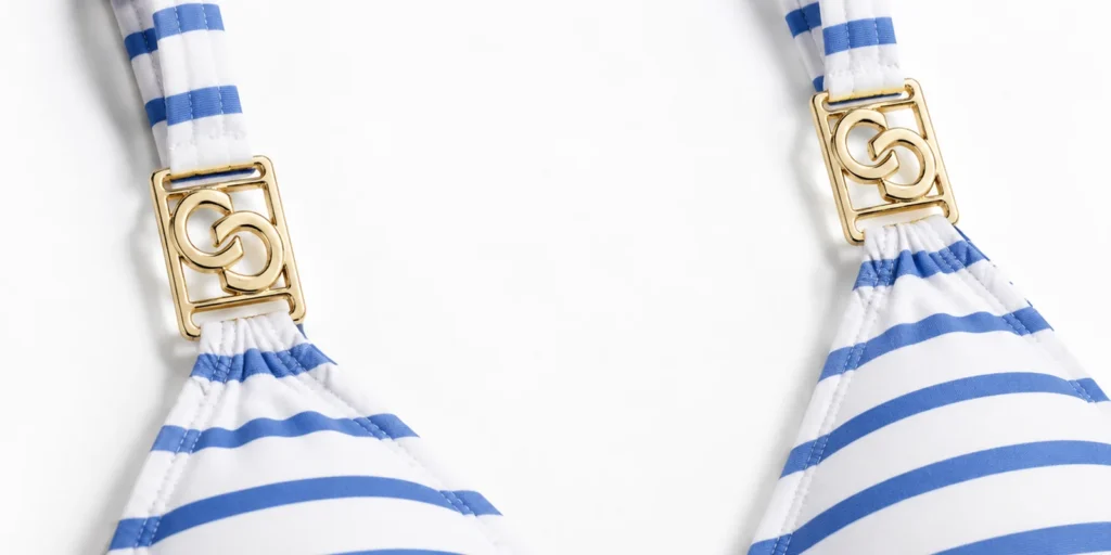double c swimwear connector blue white bikini