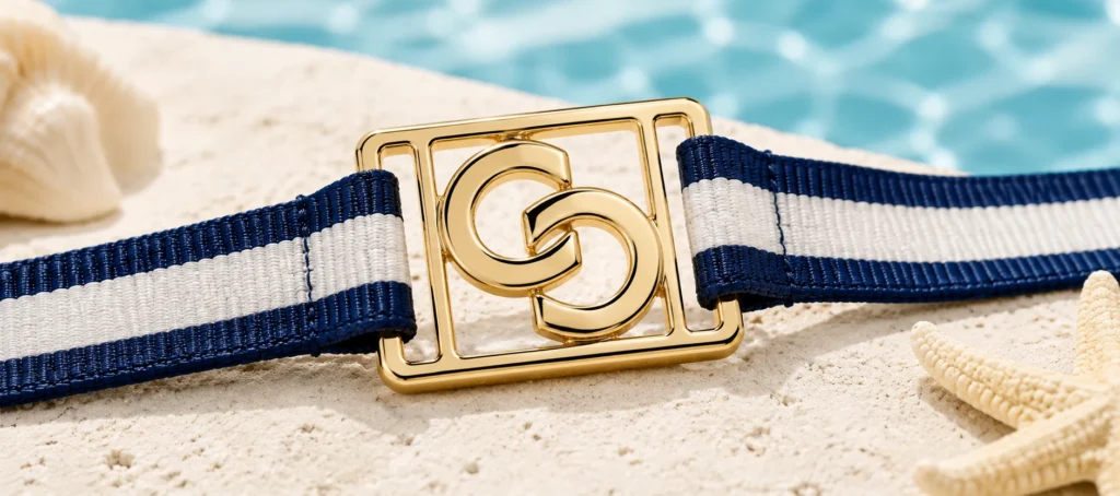 double c swimwear connector blue white strap