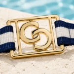 double c swimwear connector blue white strap