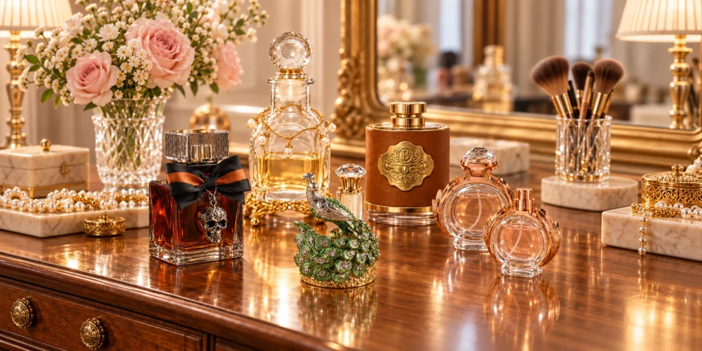 luxury perfume bottle accessories vanity display