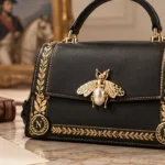 napoleon style handbag pearl bee clasp