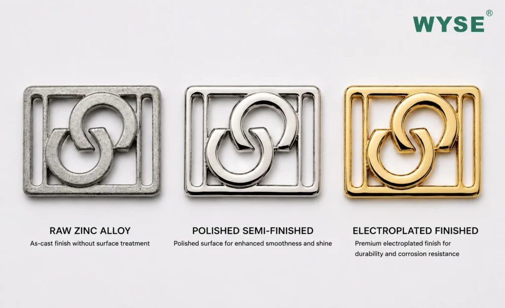 zinc alloy swimwear connector finishing process