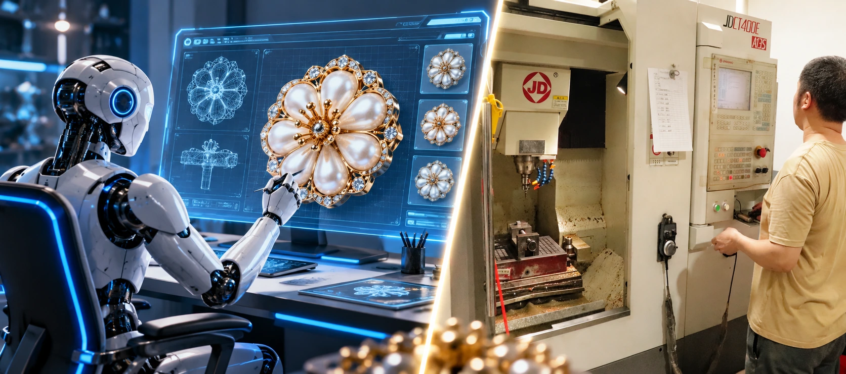 ai robot virtual design vs cnc manufacturing