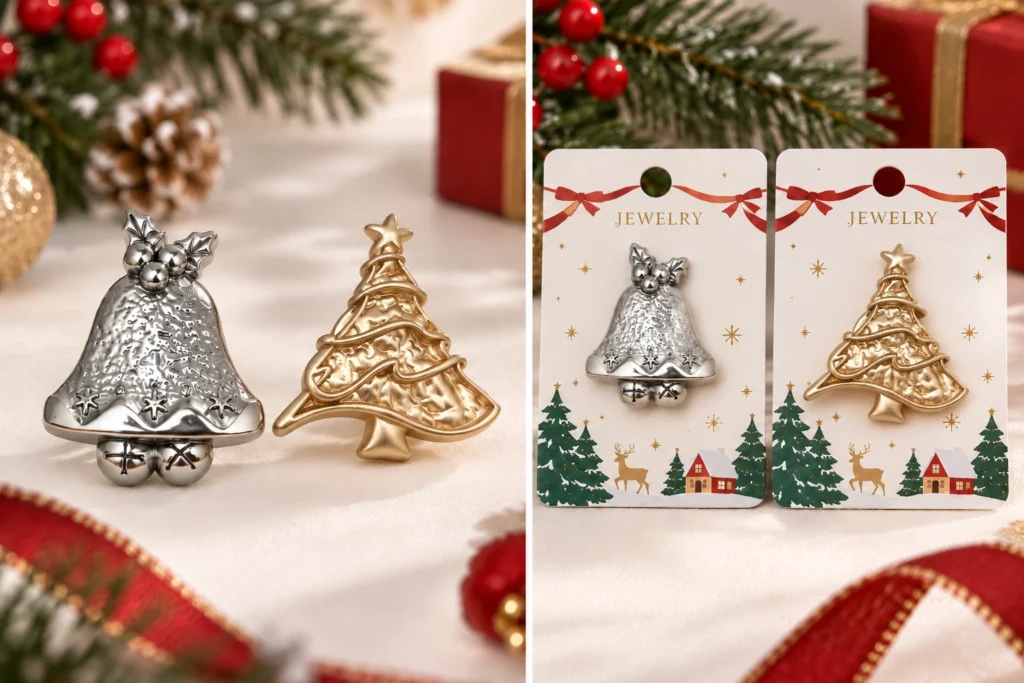 christmas bell tree brooch holiday gift packaging