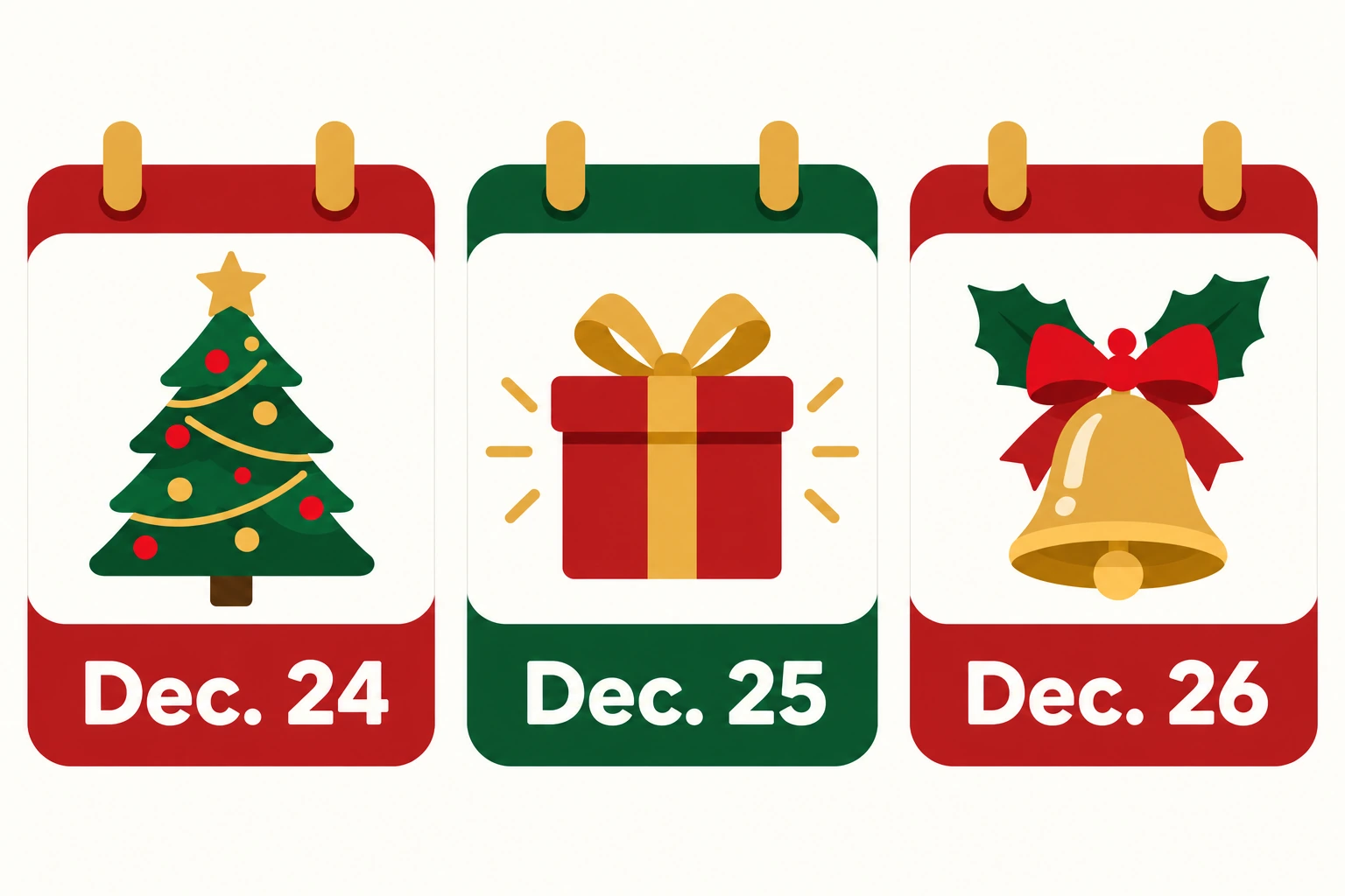 christmas calendar december 24 25 26