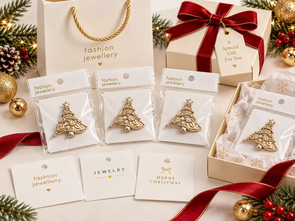 christmas tree brooch holiday gift packaging