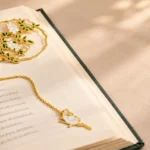custom floral metal bookmark open book