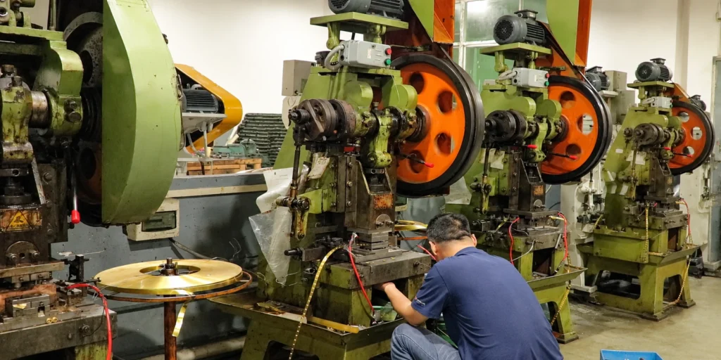 industrial metal stamping press workshop