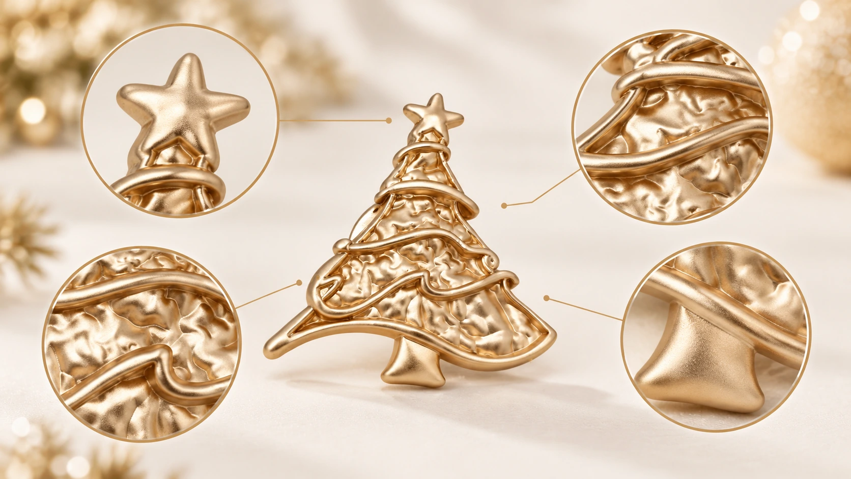 vintage christmas tree pin brooch detail closeups