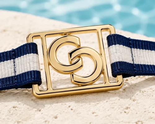 double c swimwear connector blue white strap
