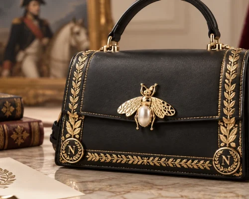 napoleon style handbag pearl bee clasp