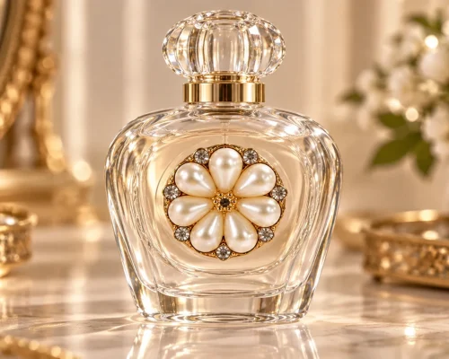 pearl rhinestone flower perfume bottle decoration