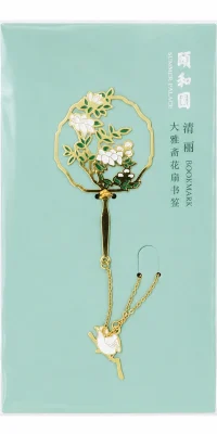 summer palace fan bookmark packaging square