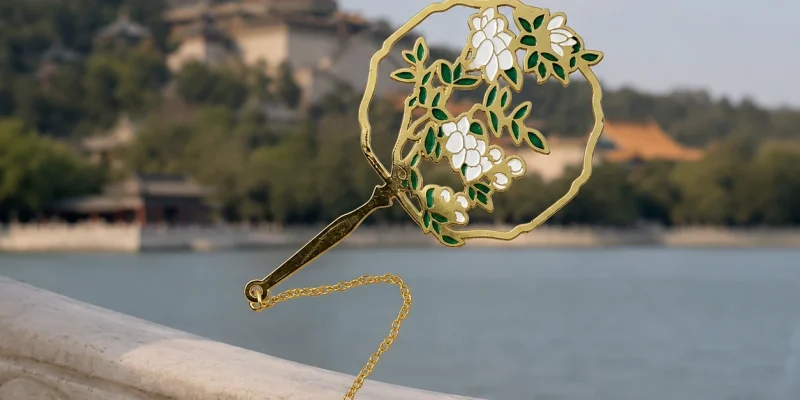 summer palace floral fan bookmark display